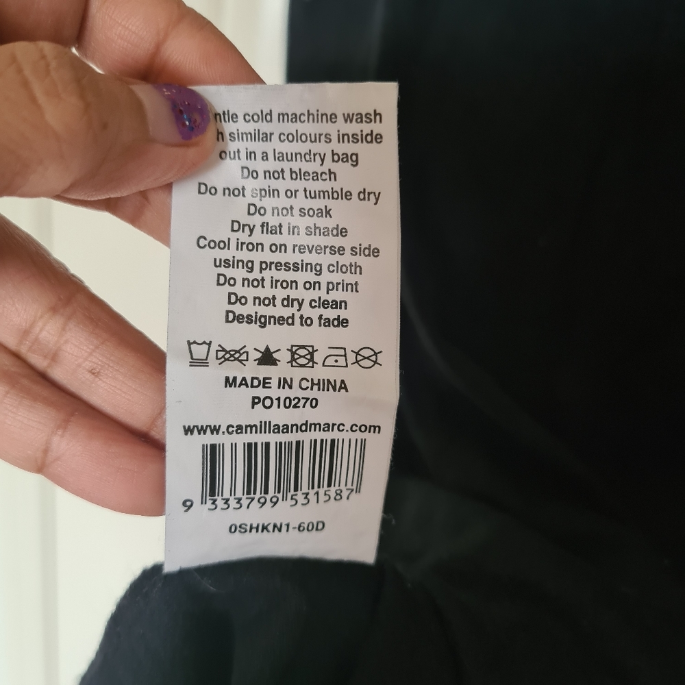 CAMILLA & MARC Sportswear Black Sleepless Roundneck Size UK 6 Activewear Tops - Picture 3 of 5